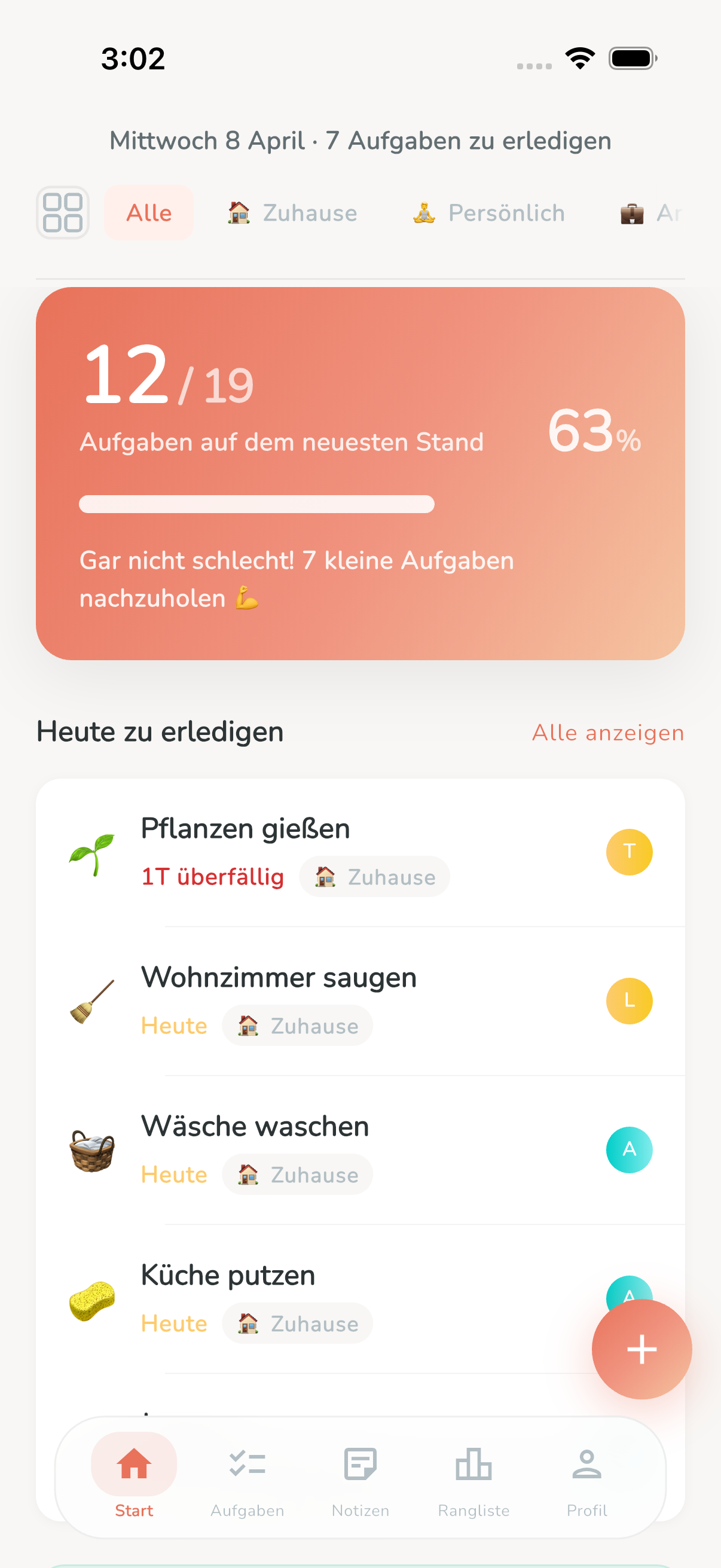 Bobby dashboard showing tasks organized by priority